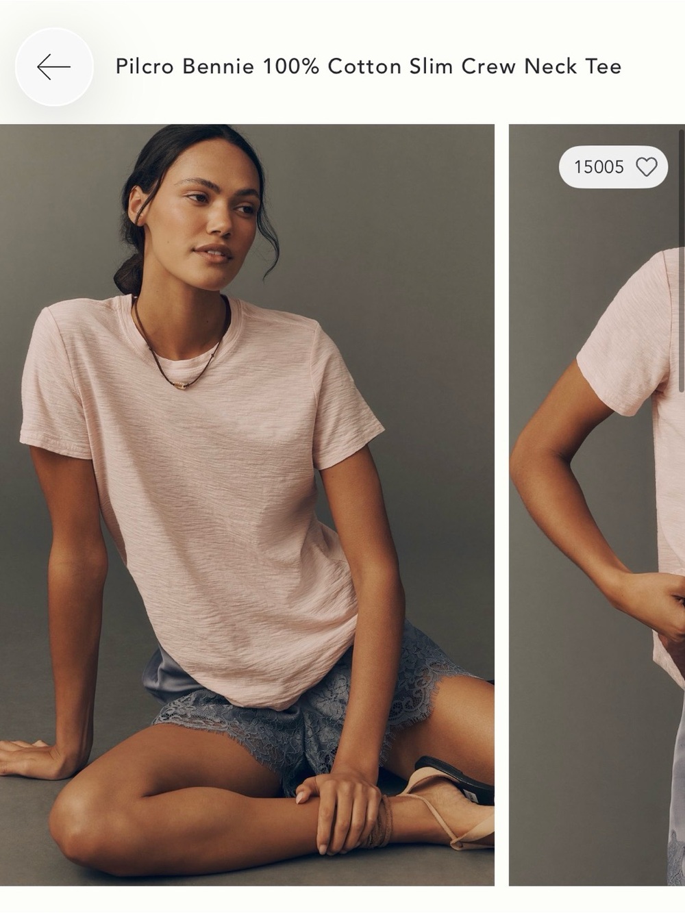 Pilcro Slim Crew Neck Tee in Lilac